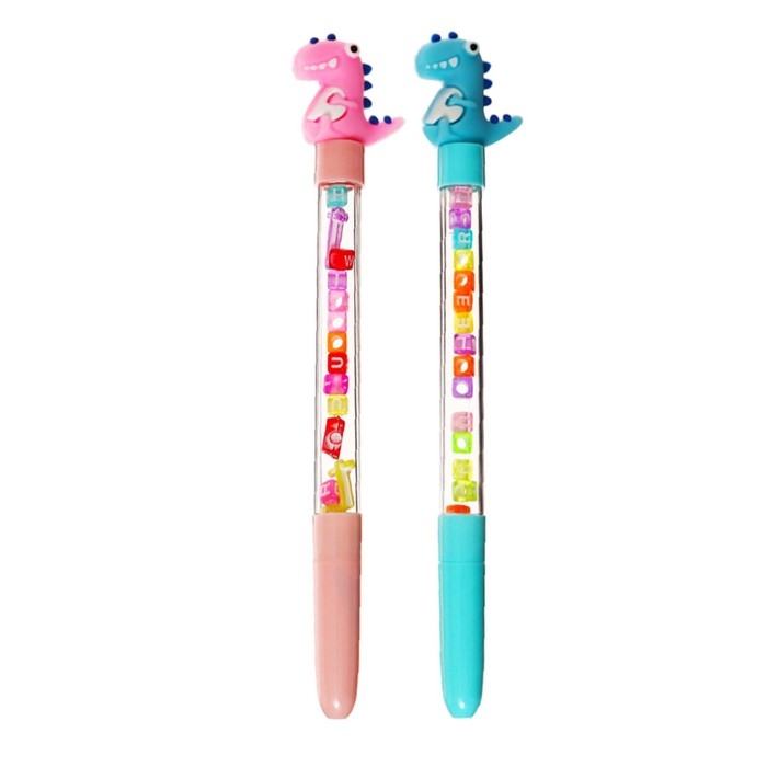 Ручка гелевая- прикол, с кубиками, Ручка гелевая- прикол, с кубиками, "Дракон", МИКС