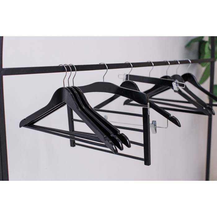 Плечики - вешалка для брюк и юбок LaDо́m Bois, 38,5&times;1,2&times;34 см, деревянная сорт А, многоуровневая, широкие плечики