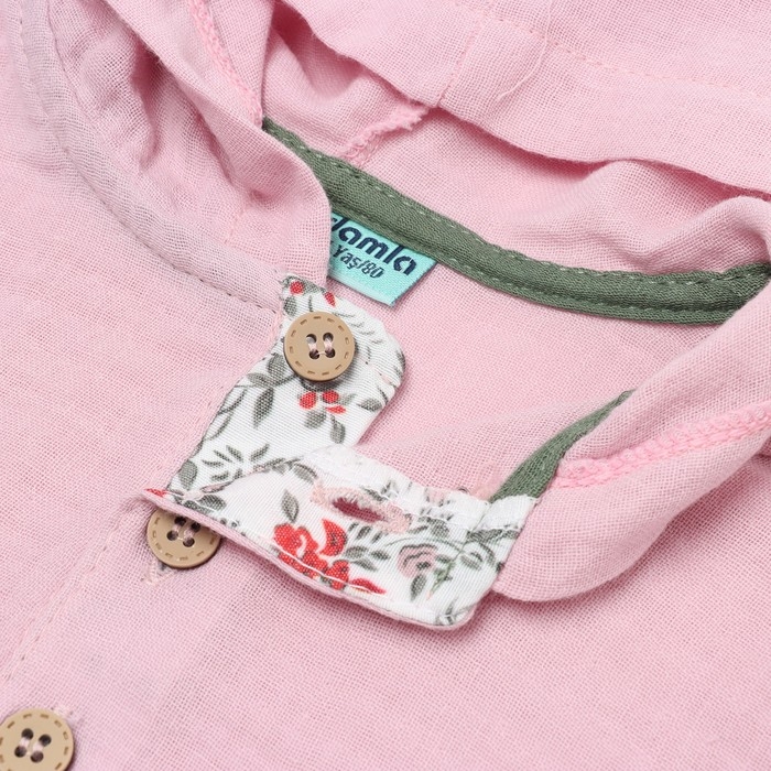 Комплект для девочки (кофточка/брюки), цвет розовый/хаки, рост 80см