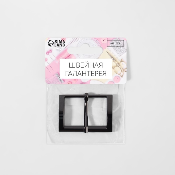 Пряжка для ремня, 4,8 &times; 3,4 см, 38 мм, цвет чёрный никель