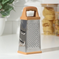 Тёрка четырёхгранная Доляна &laquo;Деревенька&raquo;, 22&times;9 см, цвет коричневый