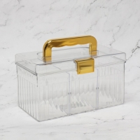 Органайзер для хранения косметических принадлежностей &laquo;LIGHT&raquo;, сундук с крышкой, съёмные перегородки, 21,5 &times; 12 &times; 12 см, цвет МИКС