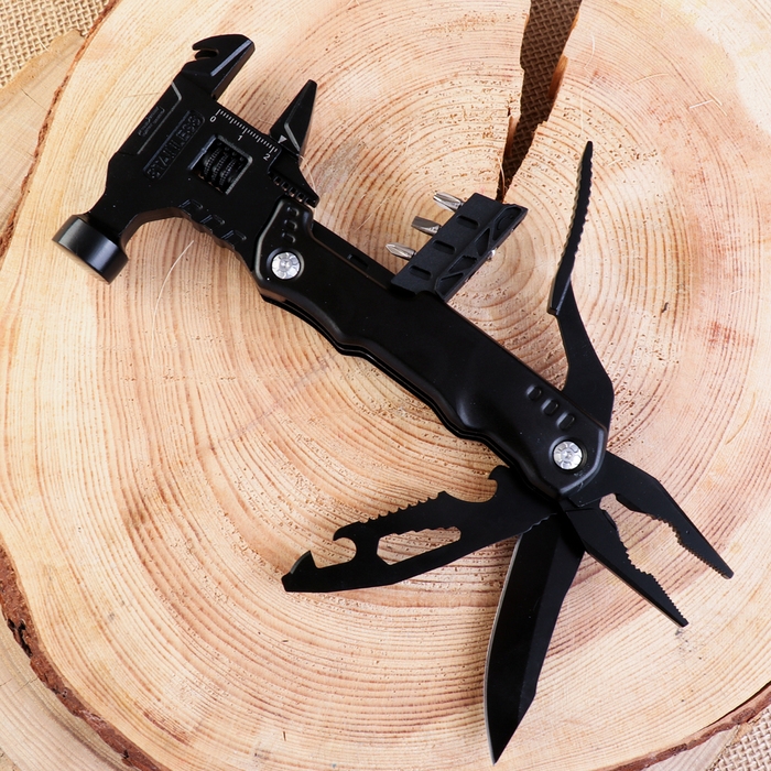 Мультитул 13в1 с плоскогубцами и разводным ключом, черный Мультитул 13в1 с плоскогубцами и разводным ключом, черный