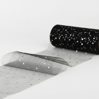 Фатин с блёстками, 15 см, 11 &plusmn; 1 г/кв.м, 23 &plusmn; 1 м, цвет чёрный №21