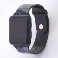 Часы наручные электронные с камуфляжным, силиконовым ремешком Часы наручные электронные с камуфляжным, силиконовым ремешком