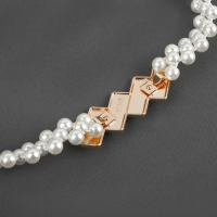 Подхват для штор &laquo;Кирпичики&raquo;, жемчуг на резинке, 2,2 &times; 7,5 см, 2 &times; 45 см, цвет белый/золотой