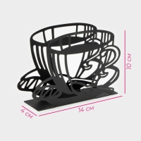 Салфетница Доляна &laquo;Кофе&raquo;, 14&times;4&times;10 см, цвет чёрный