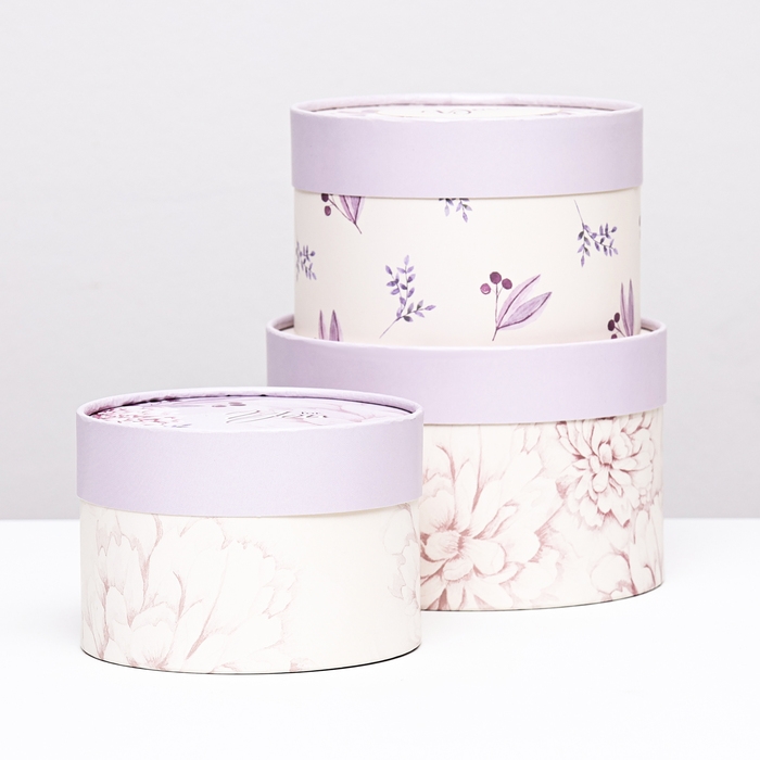 Набор шляпных коробок 3 в 1 Набор шляпных коробок 3 в 1 "For You" , завальцованная, 16 х 10, 14 х 9, 13 х 8,5 см