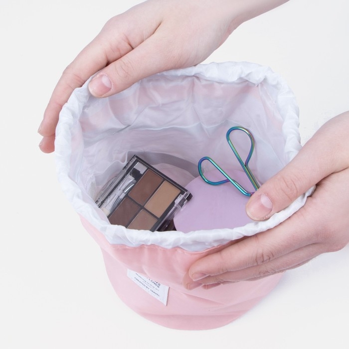 Косметичка на шнурке, с кошельком, цвет розовый