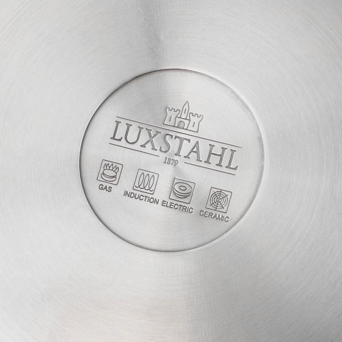 Сковорода из нержавеющей стали LUXSTAHL, d=24 см, h=5 см, капсульное дно, антипригарное покрытие, индукция Сковорода из нержавеющей стали LUXSTAHL, d=24 см, h=5 см, капсульное дно, антипригарное покрытие, индукция