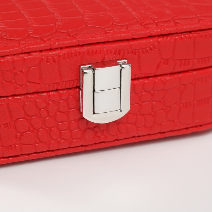 Шкатулка кожзам для украшений Шкатулка кожзам для украшений "Кожа крокодила" красная 15х10,5х5 см