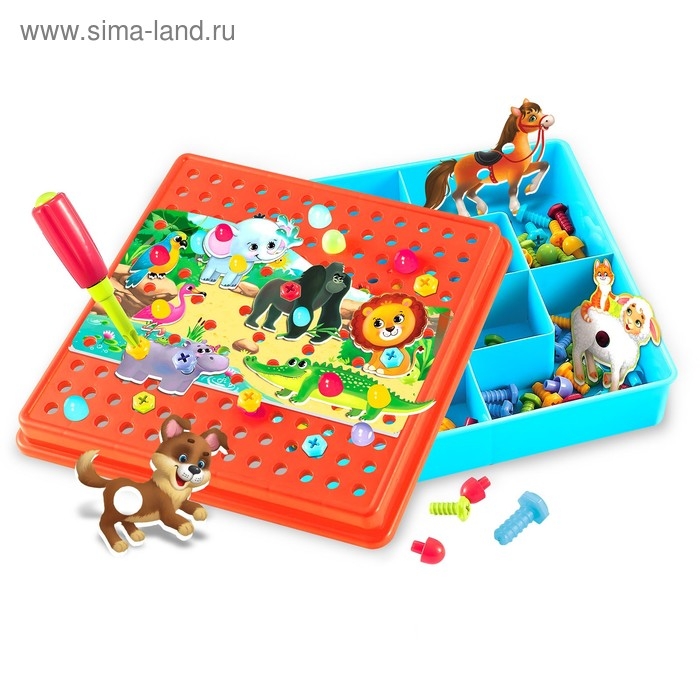 Конструктор винтовой &laquo;Конструктики: Животные&raquo;, 105 деталей