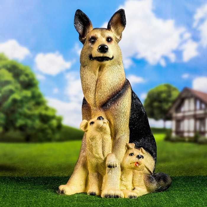 Садовая фигура Садовая фигура "Овчарка с щенками большая" 45х37х71см