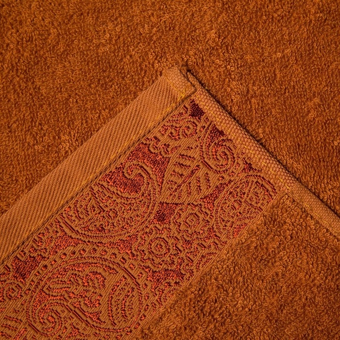 Полотенце махровое Бодринг 30х60см, коричневый, хлопок 100%, 430гр/м2