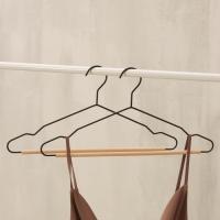 Плечики - вешалка для одежды LaDо́m Laconique, 42×19,5×1см, цвет чёрный Плечики - вешалка для одежды LaDо́m Laconique, 42×19,5×1см, цвет чёрный