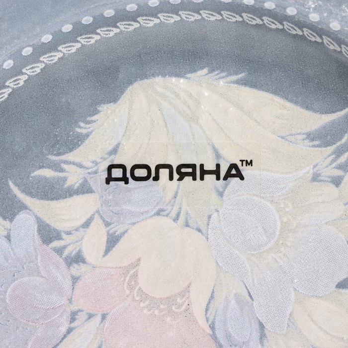 Подставка стеклянная для яиц Доляна &laquo;Жостовская роспись&raquo;, 3 ячейки, 21&times;18 см, цвет чёрный