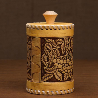 Туес "Рябина" 8х8х12 см, береста Туес "Рябина" 8х8х12 см, береста