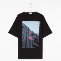 Футболка KAFTAN "Окна", черный, р. 50 Футболка KAFTAN "Окна", черный, р. 50