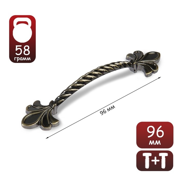 Ручка-скоба PC175AB, м/о 96 мм, цвет бронза Ручка-скоба PC175AB, м/о 96 мм, цвет бронза