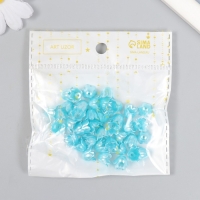 Бусины для творчества пластик "Цветок ландыша жемчужный" набор 40 шт голубой 1х0,9х0,9 см
