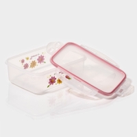 Набор ланч - боксов пластиковых прямоугольных &laquo;Полянка&raquo;, 3 шт: 150 мл, 300 мл, 500 мл, цвет МИКС