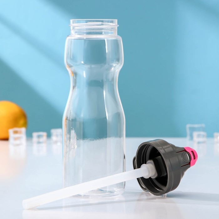 Бутылка с трубочкой «Глория», 700 мл, 9,5×7,6×24 см, тритан, цвет МИКС Бутылка с трубочкой «Глория», 700 мл, 9,5×7,6×24 см, тритан, цвет МИКС