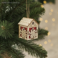 Ёлочная игрушка «Домик с колокольчиками», от батареек, свечение тёплое белое Ёлочная игрушка «Домик с колокольчиками», от батареек, свечение тёплое белое