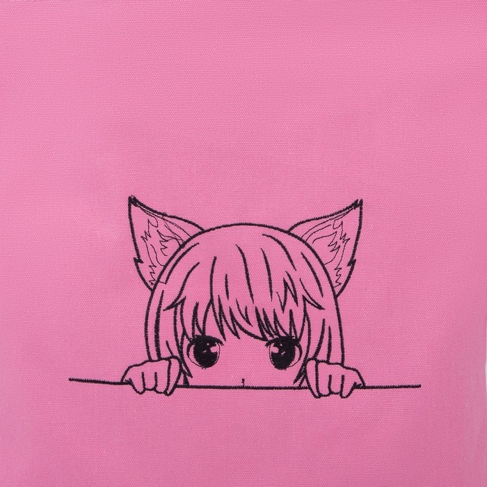 Шопер детский для девочки &laquo;Девочка&raquo;, 35 х 0,5 х 40 см, вышивка, розовый