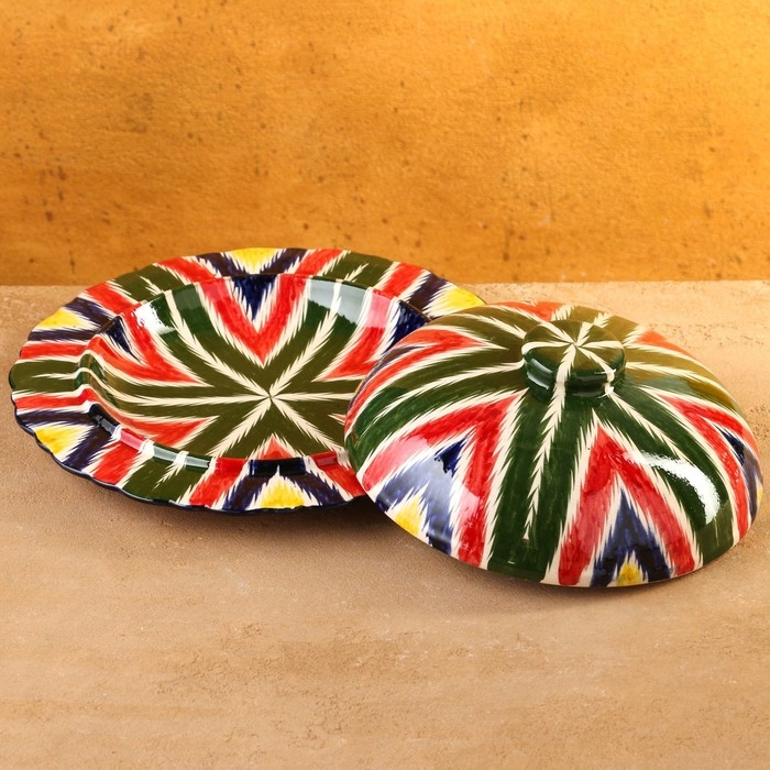 Блинница Риштанская Керамика Атлас, 24 см,