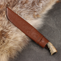 Нож Пчак Шархон - Большой, сайгак, гарда олово гравировка. ШХ-15 (17-19 см) Нож Пчак Шархон - Большой, сайгак, гарда олово гравировка. ШХ-15 (17-19 см)