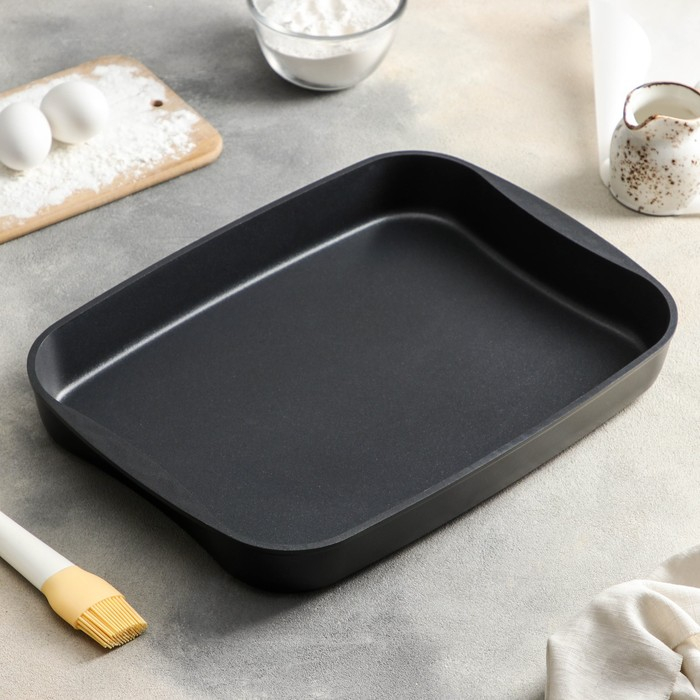 Противень &laquo;Традиция&raquo;, 40,2&times;29,6&times;5 см, антипригарное покрытие, цвет чёрный