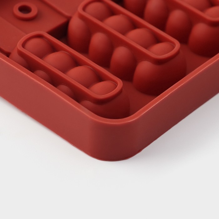 Форма для леденцов &laquo;Батончик&raquo;, силикон, 19&times;11&times;2 см, 5 ячеек (6&times;2,6 см), цвет МИКС