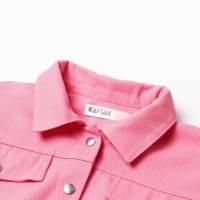 Рубашка для девочки джинсовая, укороченная KAFTAN, размер 36 (134-140 см), цвет розовый