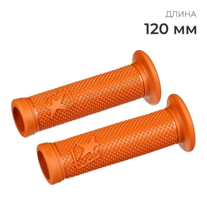 Грипсы 120 мм, внутренний диаметр 24 мм, цвет светло-коричневый
