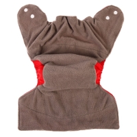 Многоразовый подгузник, 3-15 кг, угольно-бамбуковая ткань, цвет красный, Крошка Я