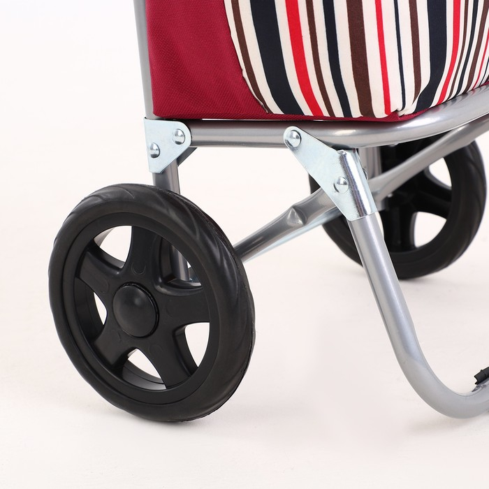 Сумка-тележка хозяйственная на шнуре, цвет бордовый