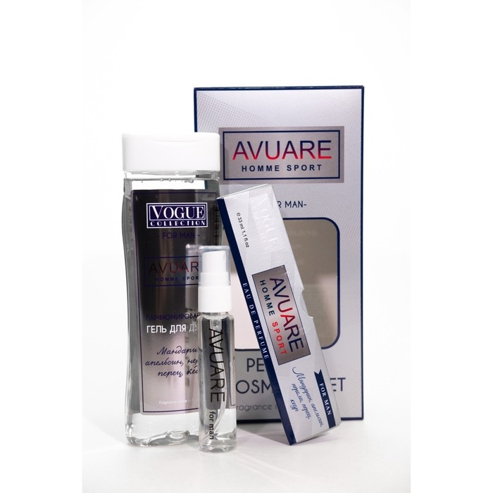 Подарочный набор косметики мужской Avuar homme sport, гель для душа 250 мл, парфюмерная вода 30 мл