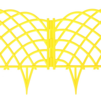 Ограждение декоративное, 34 &times; 270 см, 6 секций, пластик, жёлтое, &laquo;Диадема&raquo;