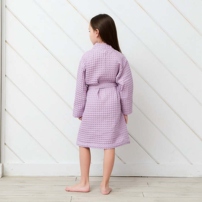 Халат вафельный детский Крошка Я Халат вафельный детский Крошка Я "Boho" размер 30 (98-104 см) цвет сиреневый, 100% хлопок 290 г/м2