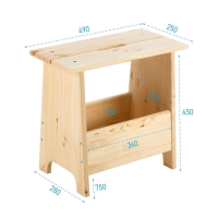 Табурет с отделением для хранения PERJOHAN, 49х25х45, Массив сосны