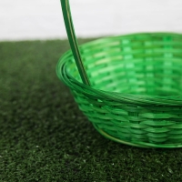 Корзина плетёная, бамбук, зелёная, низкая Корзина плетёная, бамбук, зелёная, низкая