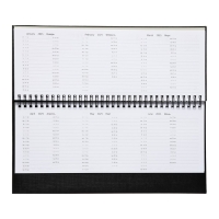 Планинг датированный 2024 года, 294 х 142 мм, 64 листа, на гребне, Attomex.Lancaster, твёрдая обложка балакрон, блок 70 г/м2, чёрный