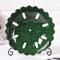 Фруктовница Риштанская Керамика, 23 см зеленая