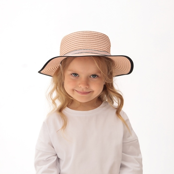 Шляпа для девочки MINAKU Шляпа для девочки MINAKU "Леди", размер 52-54, цвет розовый