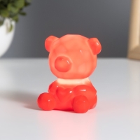 Ночник "Медвежонок с сердцем" 2Вт LED LR44 красный 4х5х7см
