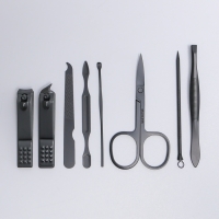 Набор маникюрный «Black», 8 предметов, в футляре, цвет чёрный Набор маникюрный «Black», 8 предметов, в футляре, цвет чёрный