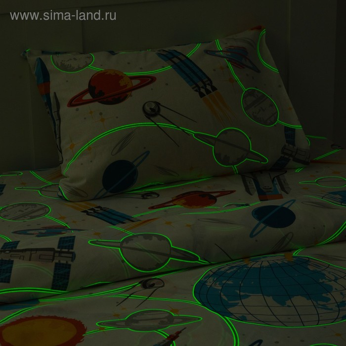 Постельное бельё Этель 1,5 сп &laquo;Ракеты&raquo;, 143х215 см, 150х214 см, 50х70 см -1 шт, 100% хлопок, бязь