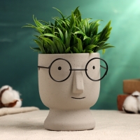 Кашпо "Горшок который выжил" 12х10х10см, серое Кашпо "Горшок который выжил" 12х10х10см, серое