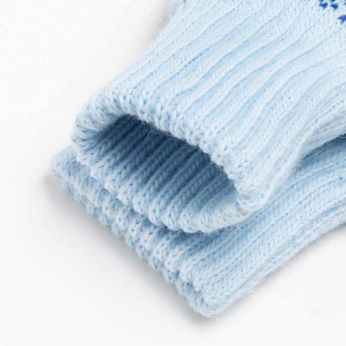 Новый год. Варежки двойные детские, цвет голубой, размер 12 (3-6 лет) Новый год. Варежки двойные детские, цвет голубой, размер 12 (3-6 лет)