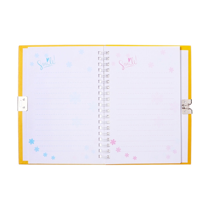 Записная книжка подарочная, 45 листов, линия, на замке, на гребне, Акула (17,8х13см)